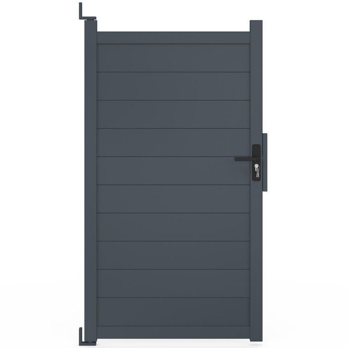 IDMARKET Gate 100x180 cm in anthracite grey aluminium