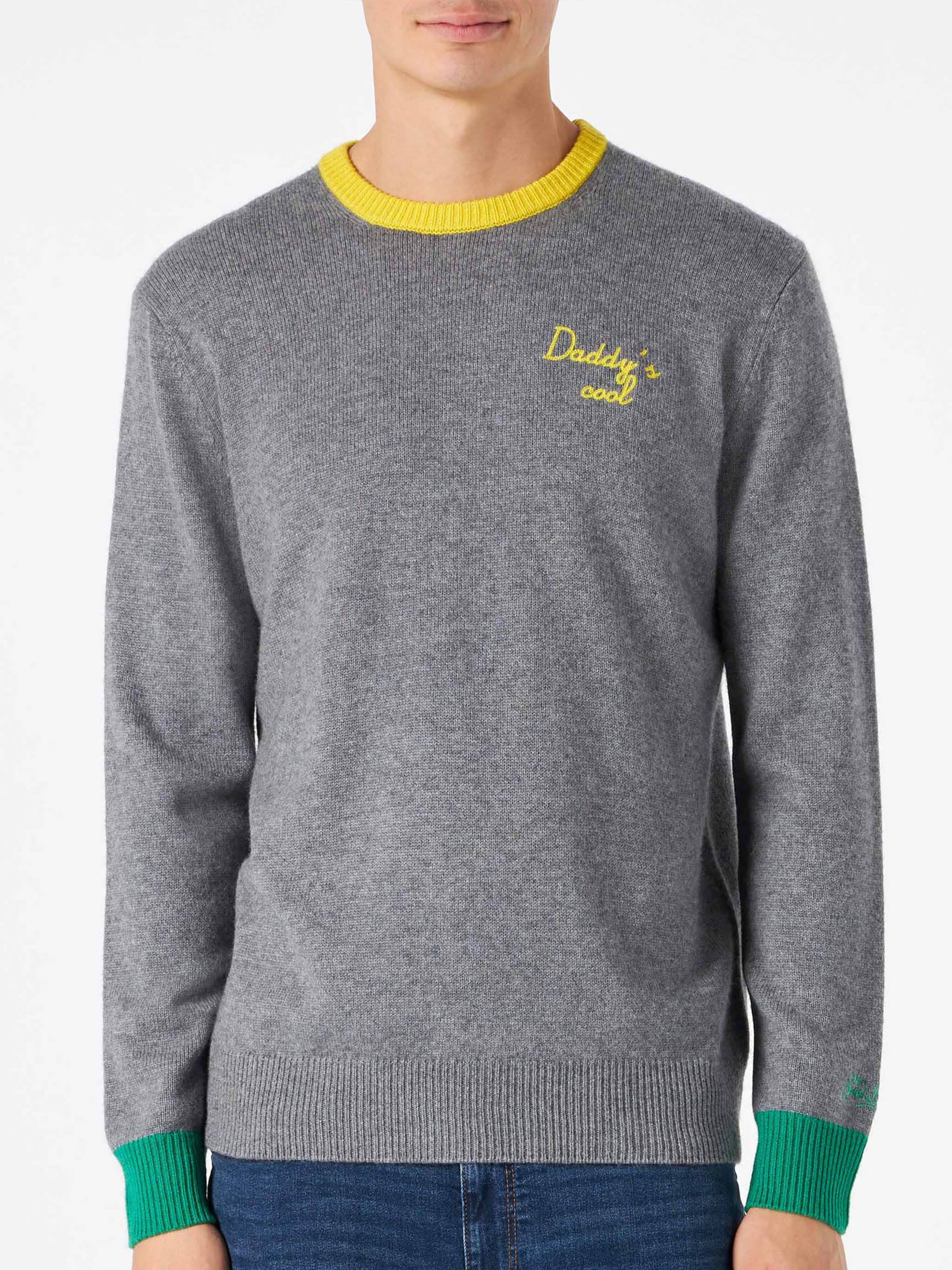 Daddy's Cool Herrenpullover in Grau mit Stickerei