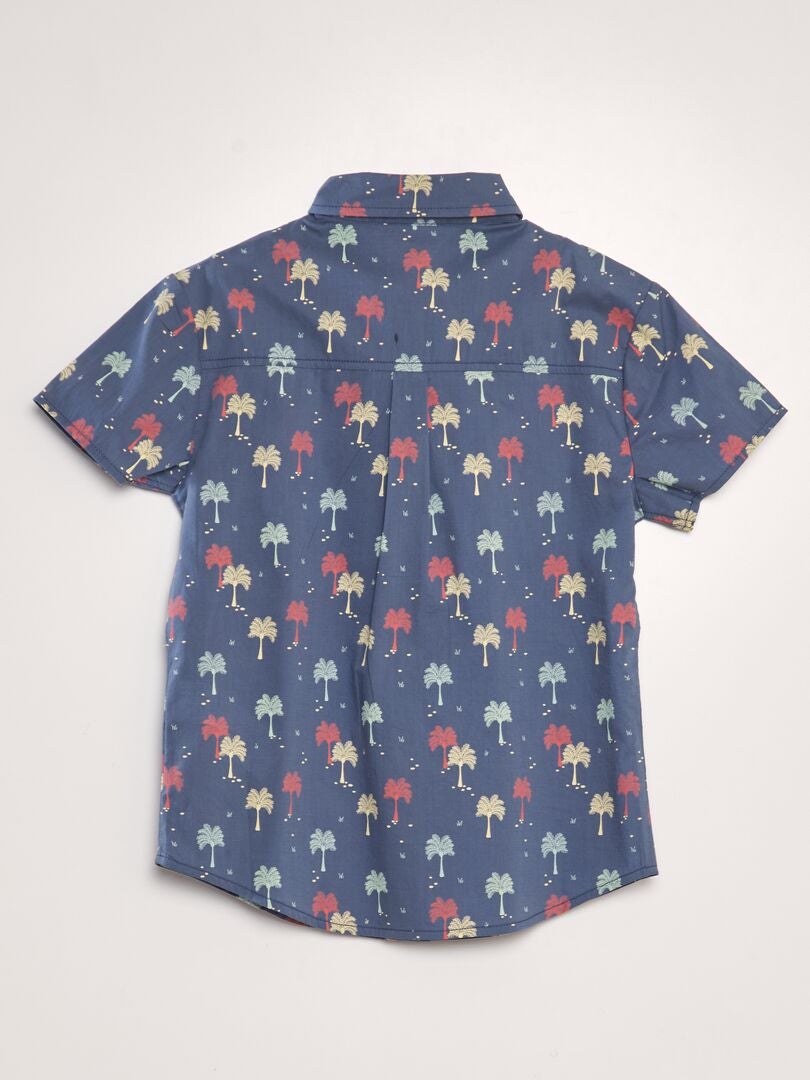 Camisa de manga corta con estampado - AZUL