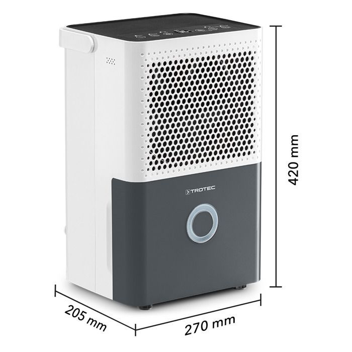 Deumidificatore TROTEC Comfort TTK 33 E - Funzione di pulizia - 2 velocità - Assorbitore di umidità - Asciugatura
