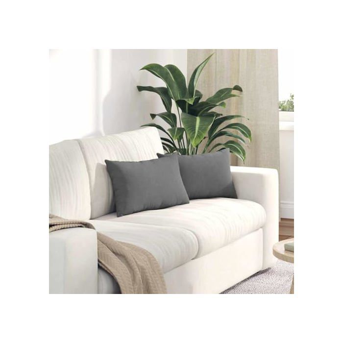 Coussins de canapé en tissu - vidaXL - Gris foncé - 50x30x18 cm - Housses amovibles - Rembourrage polyester