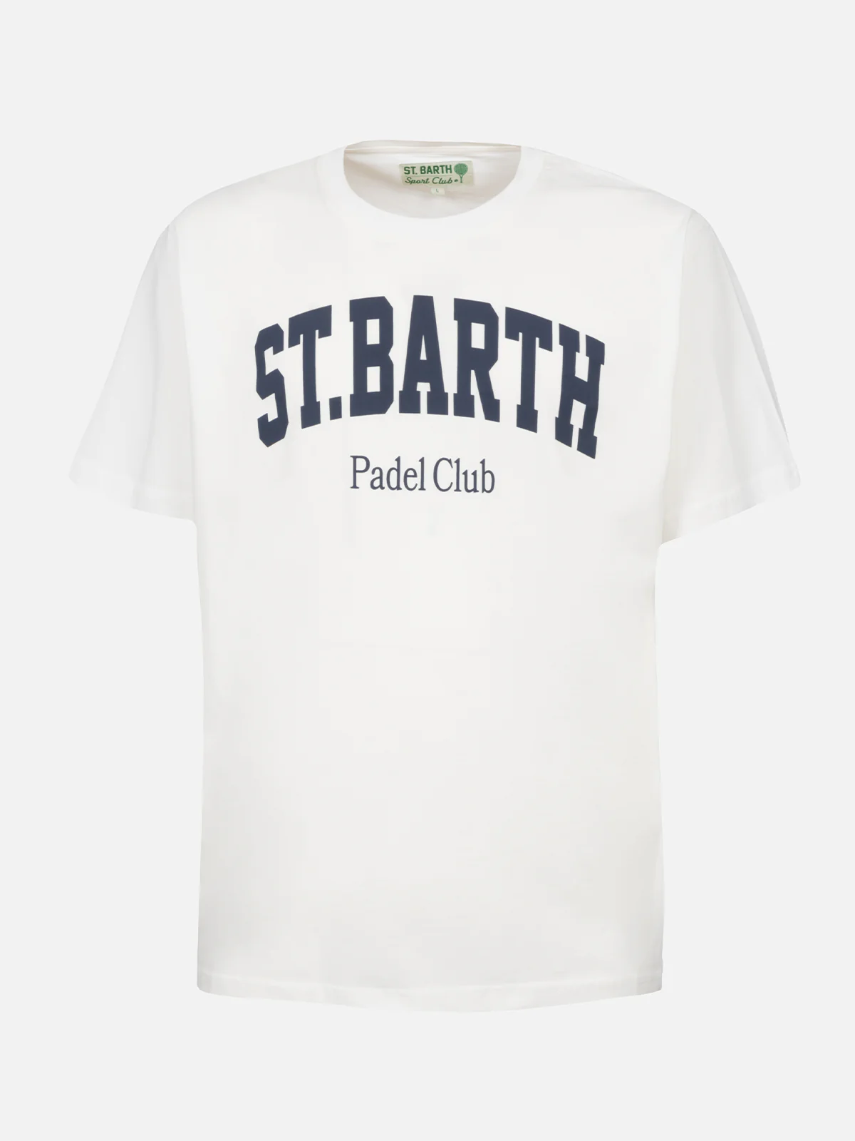 T-shirt van katoen voor heren van de St. Barth Padel Club met opdruk.