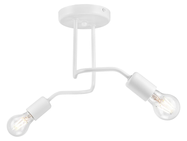 Lampa sufitowa Charlie 2-punktowa stalowa biała