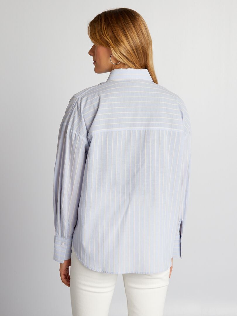 Oversized gestreept shirt - BLAUW