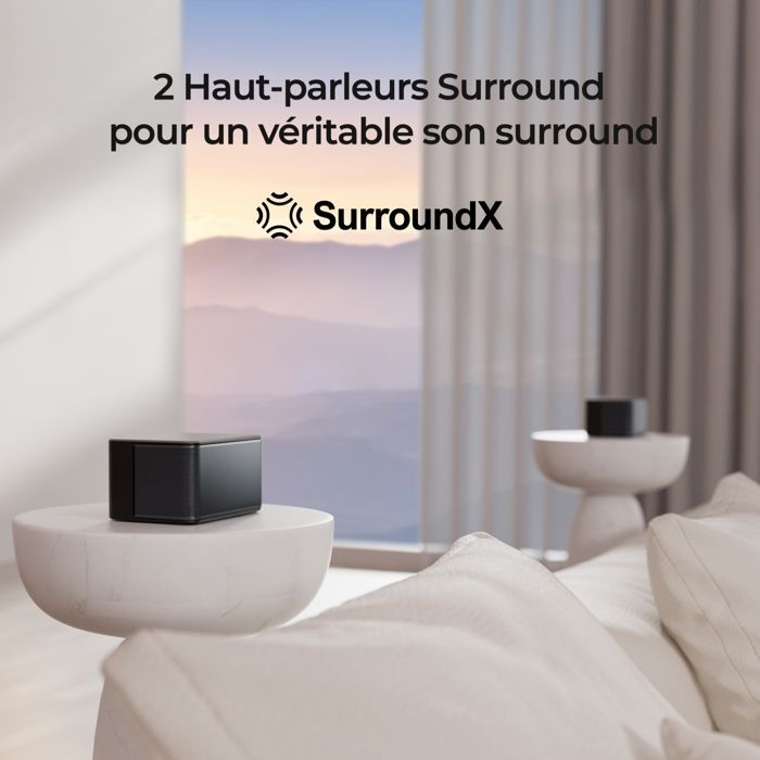 ULTIMEA Barre de son 5.1ch Dolby Atmos avec Caisson de basses + 2 enceintes, Bass et Surround Réglable, HDMI eARC, Poseidon M4T