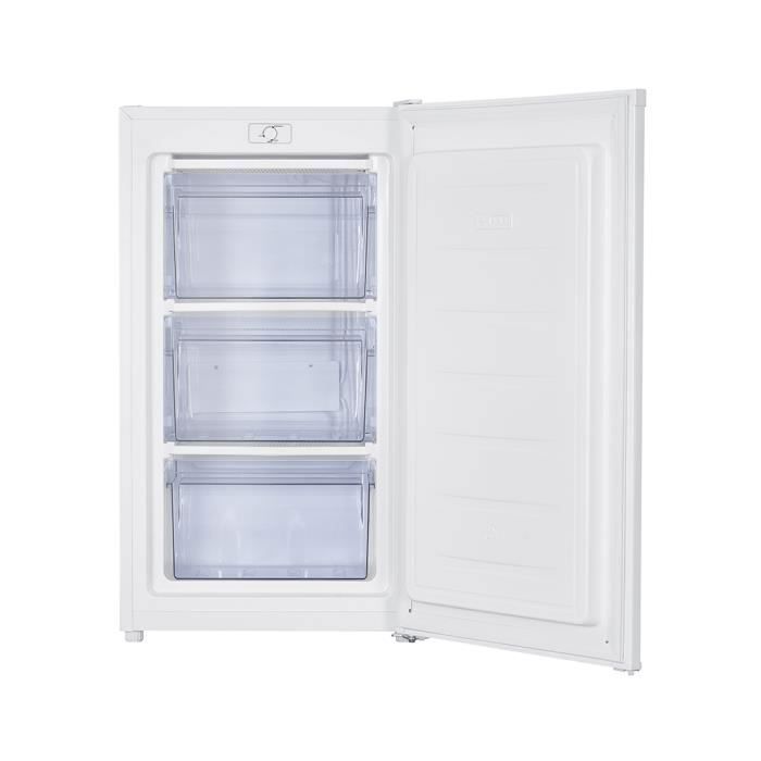 Minicongelador FrigeluX CTT62BE – 60 L – 2 gavetas + 1 porta basculante – Classe energética E – 40 dB – Porta reversível