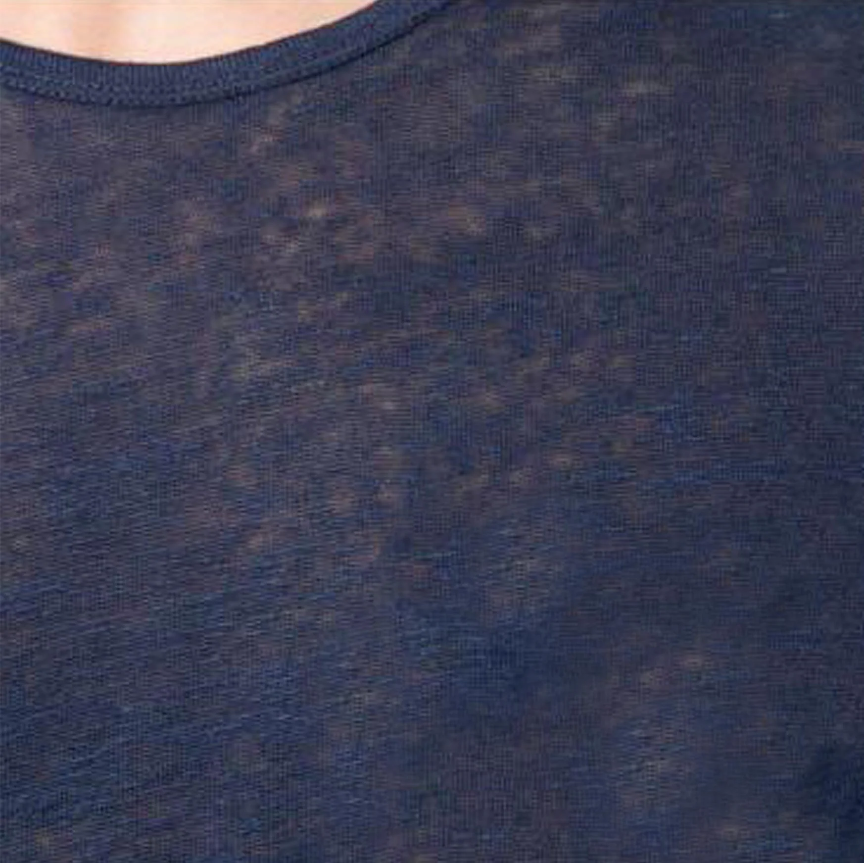 Marineblauwe linnen T-shirt voor heren