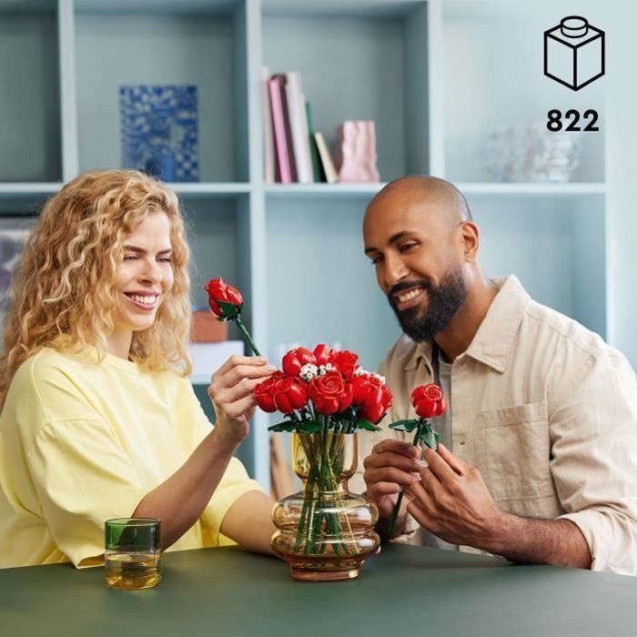 LEGO® 10328 Icons Bouquet di rose, fiori artificiali per decorazione, regalo di San Valentino per adulti