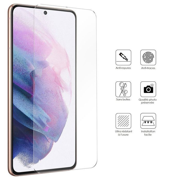 2er-Pack Displayschutzfolien aus gehärtetem Glas für Samsung Galaxy S21 Plus. Transparente Displayschutzfolie – kratzfest – extrem widerstandsfähig (Härtegrad 9H).