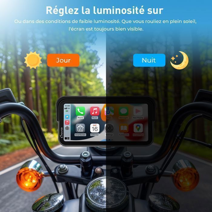 Autorradio Carpuride W603, pantalla para motocicleta de 6.3