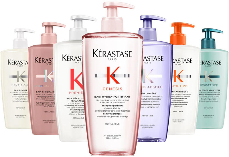 Shampoo fortalecedor Kérastase Genesis Bain Hydra-Fortificant para cabelos fracos e com tendência à queda.