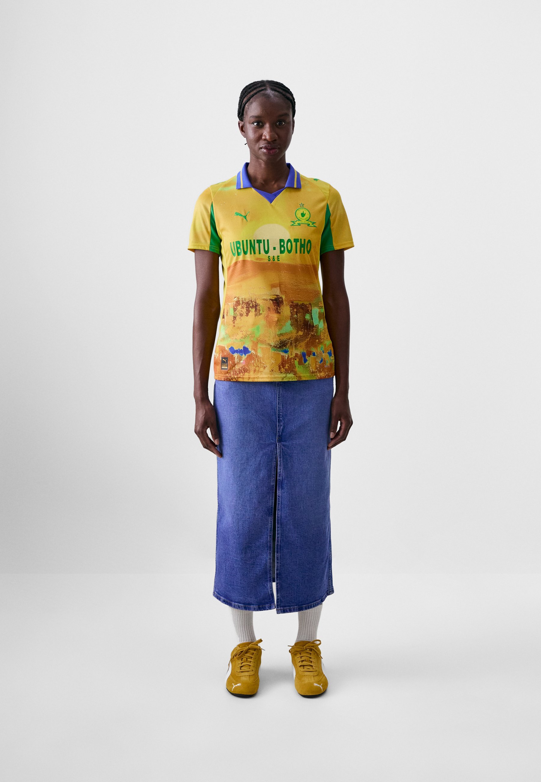 Maillot réplique Puma KIDSUPER MAMELODI SUNDOWNS FC pour enfant - Jaune Pelé/vert vif