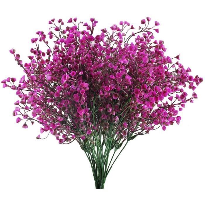 Arbustos de flores artificiales - BIGILANTUH - Juego de 4 - 40 cm - Plástico ecológico - Morado