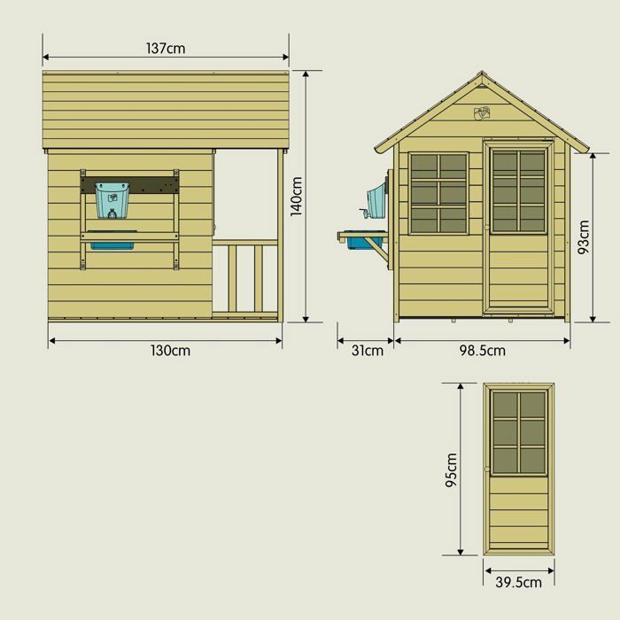 Kinderspielhaus-Chalet + Außenküche PRAIRIE aus FSC®-zertifiziertem Holz