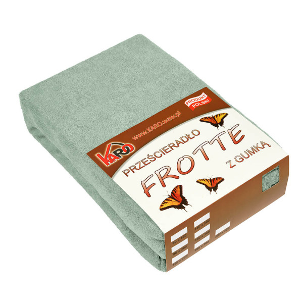 Prześcieradło frotte z gumką 140x200 oliwkowe KARO