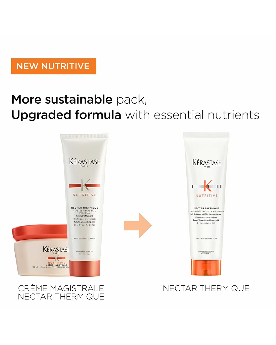 Lapte de păr anti-încrețire fără clătire KÉRASTASE NUTRITIVE NECTAR THERMIQUE, pentru păr uscat mediu/gros