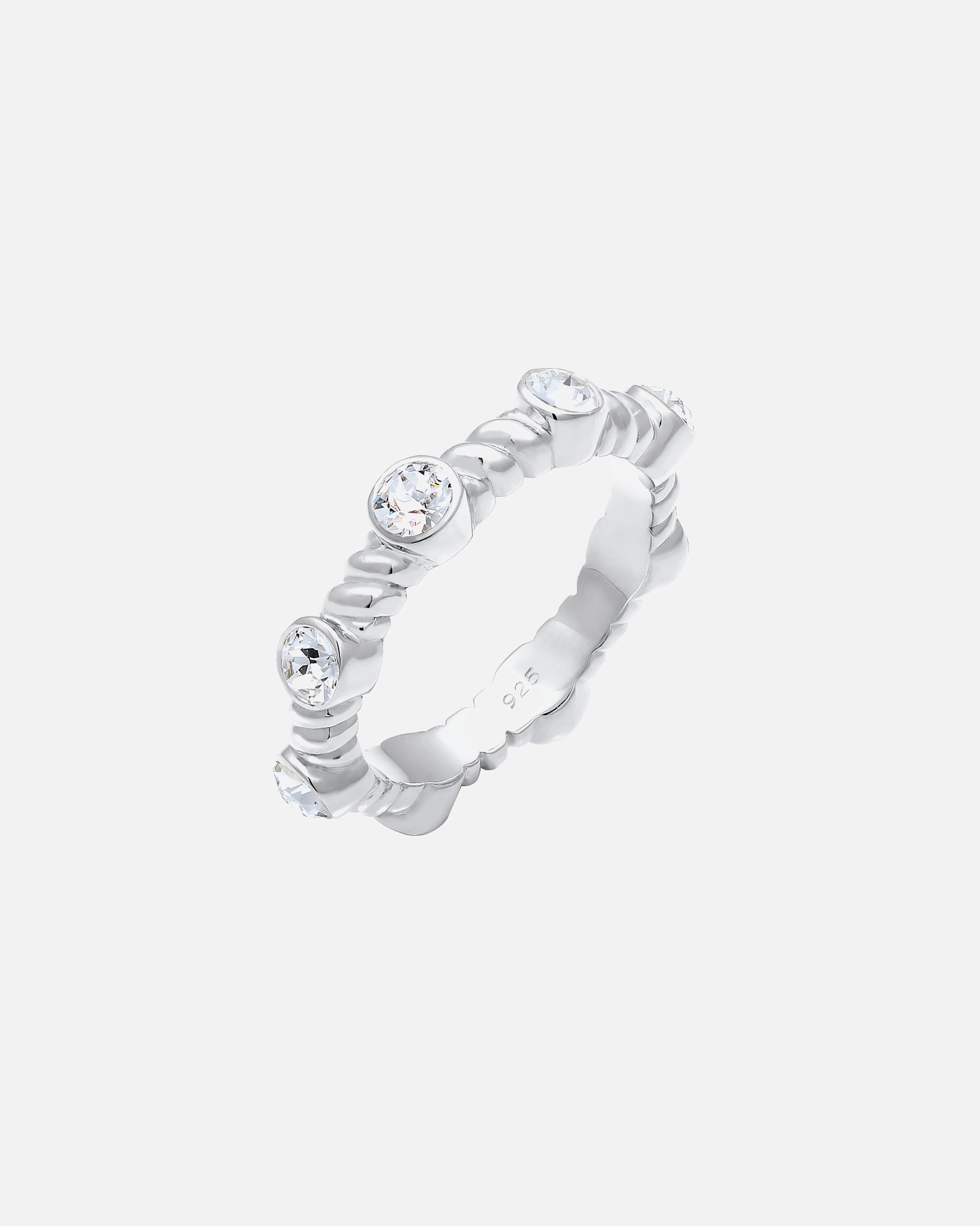 Elli PREMIUM Femmes Bande Torsadée Etincelante avec Cristaux en Argent Sterling 925