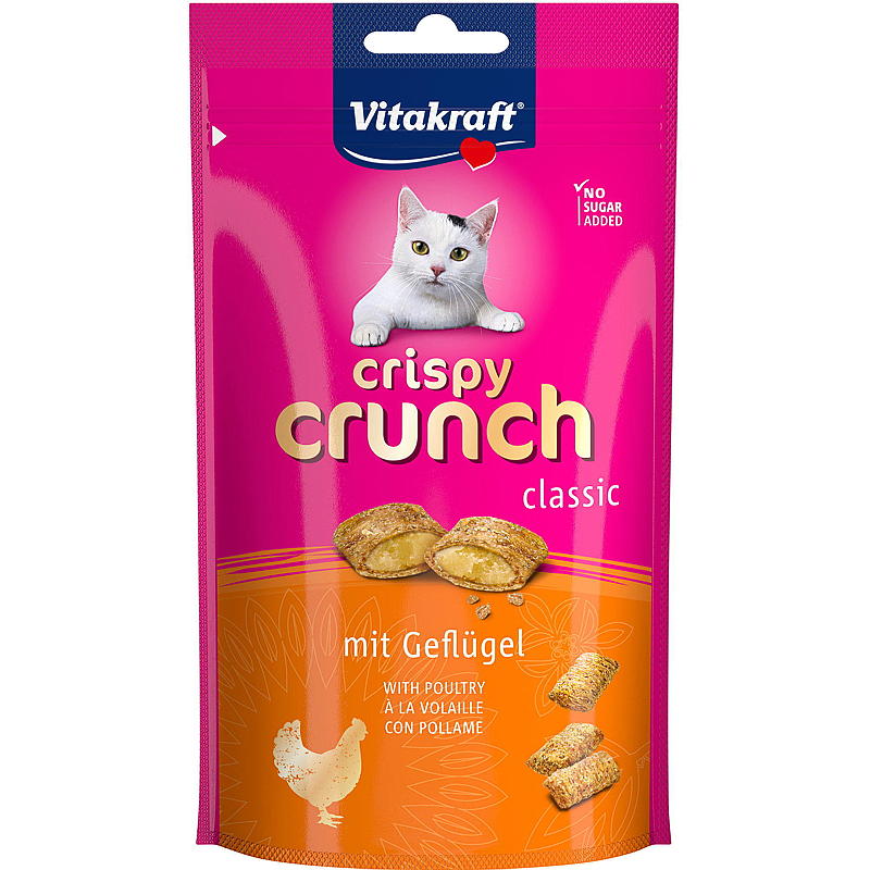 Vitakraft Kattgodis 60 g, Krispigt Knäppigt, Fjäderfä