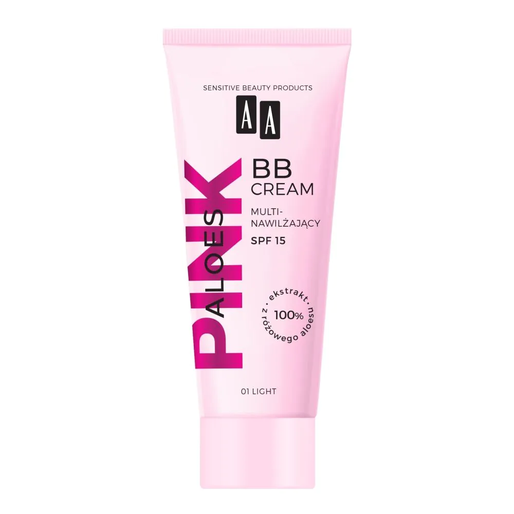 AA Pink Aloes Multinawilżający krem BB, 01 Light