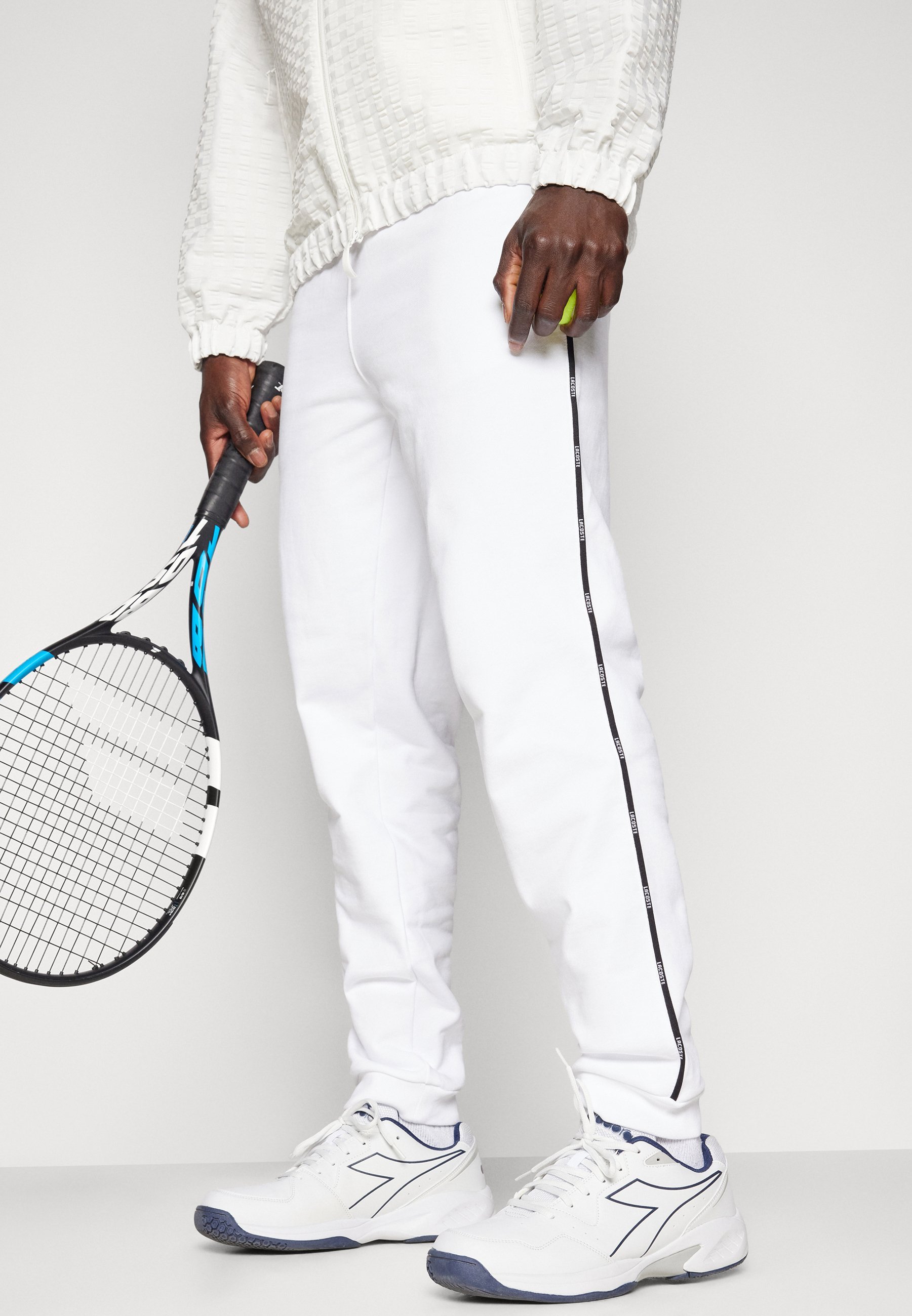 Lacoste Sport PANT TAPE - Trainingsbroek - wit
