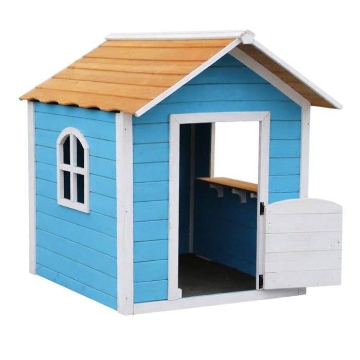 Casinha de brincar infantil - GINGER HOME - Madeira de pinho - Janelas em ambos os lados - Balcão lateral