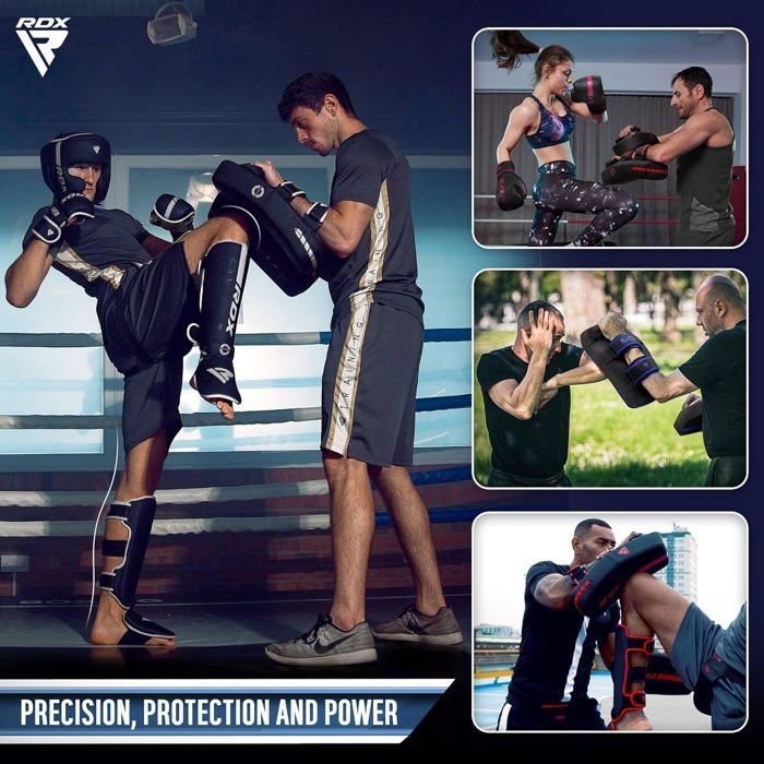 Almohadillas curvas RDX para kickboxing y muay thai con agarre firme para rodillas y codos - Saco de boxeo