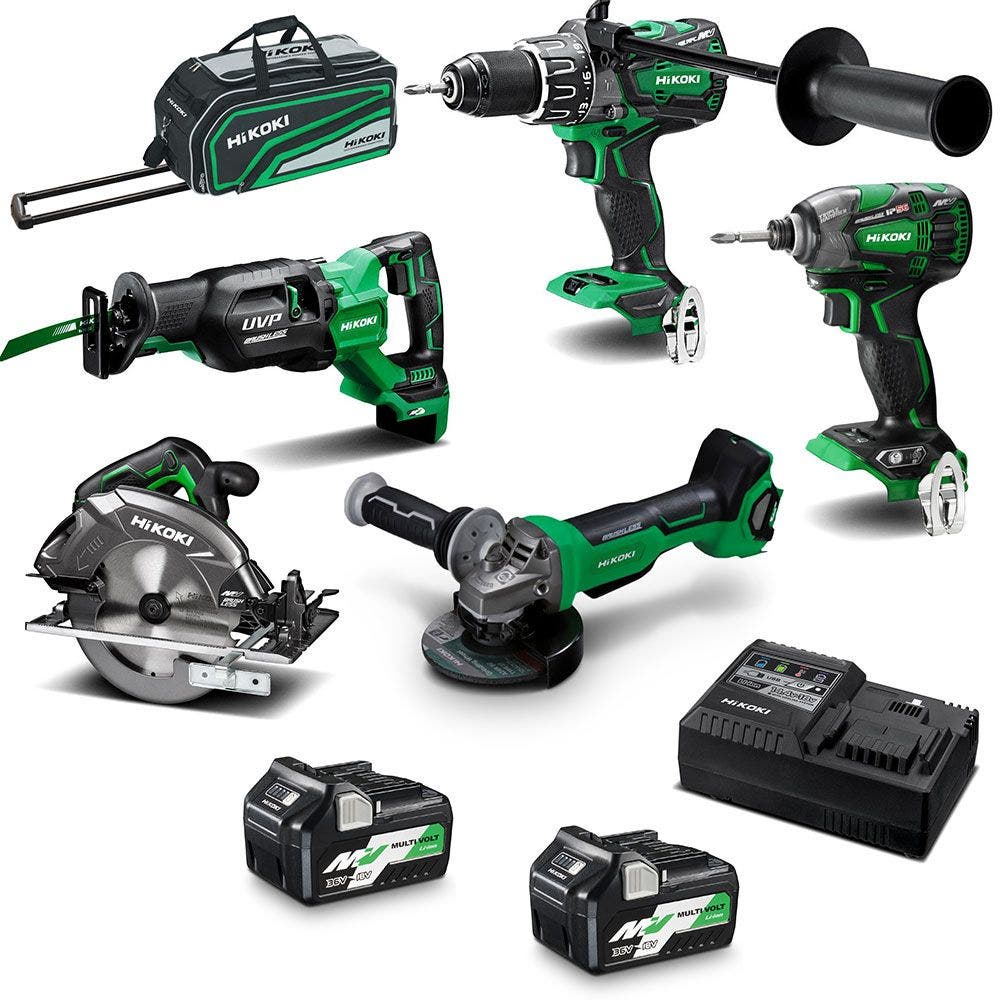 HiKOKI 36V Brushless 5-teiliges Akku-Set 2 x 2,5Ah/5,0Ah Combo KC36D5P(HRZ)