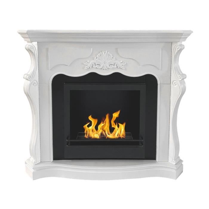 Chimenea de bioetanol - Parigi - Marco blanco clásico - Ecológica - Diseño elegante