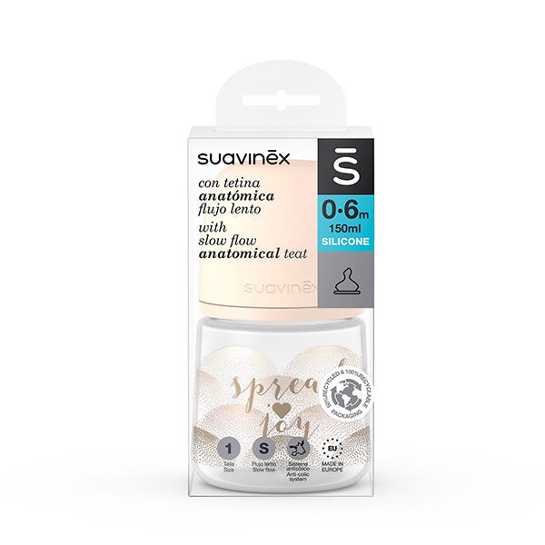 Biberon anatomic din silicon cu tetină | 150 ml