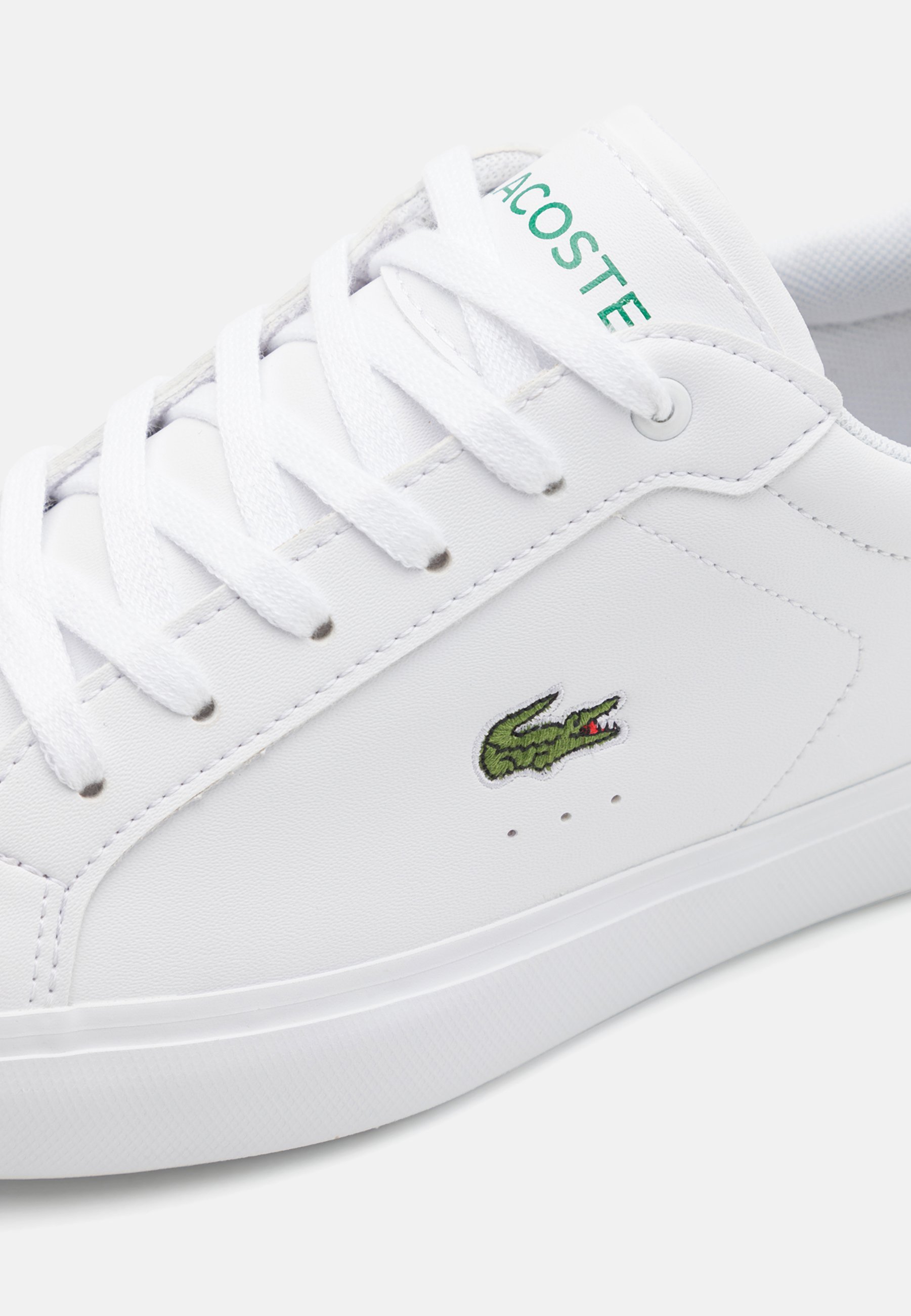 Lacoste POWERCOURT JUNIOR LACE UNISEX - Sneaker - weiß/grün