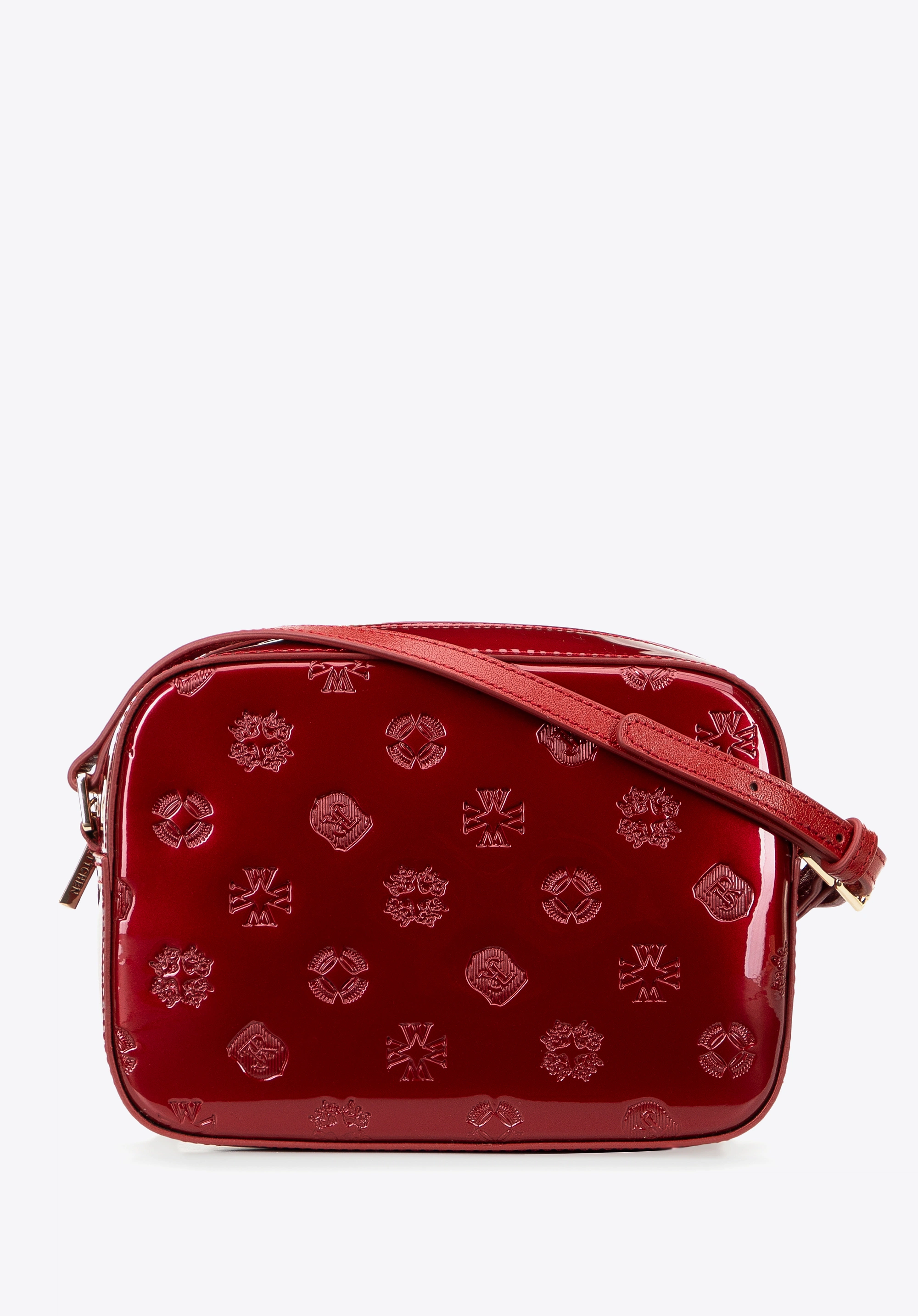 Damska crossbody ze skóry lakierowanej czerwona