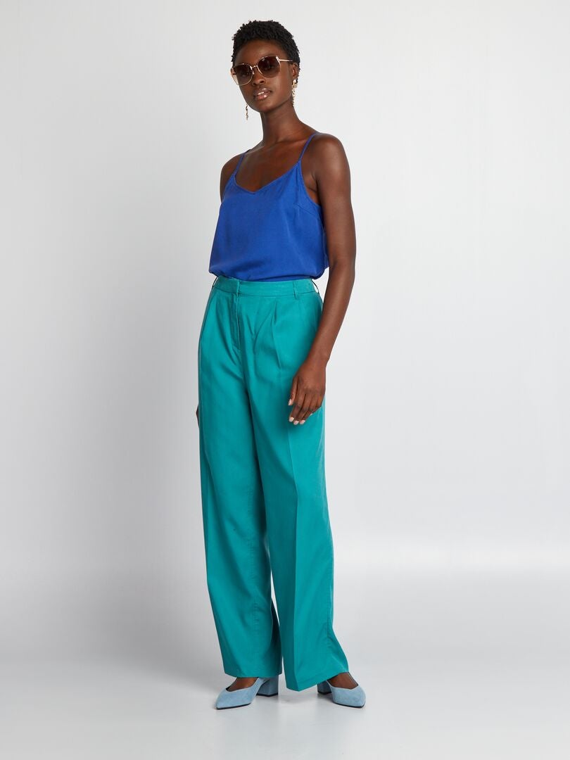 Effen wijde broek - GROEN