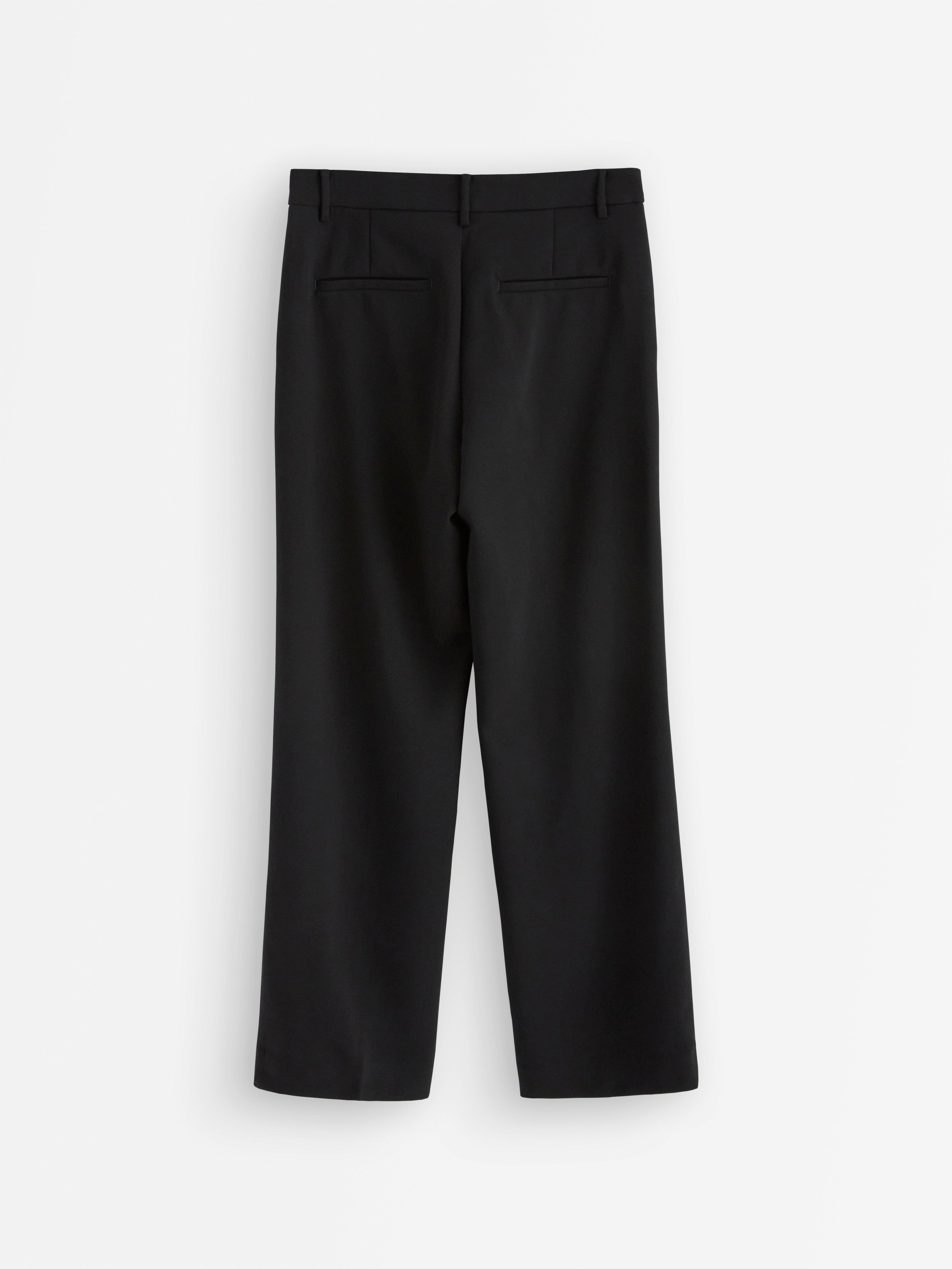Calça reta NOOR com cintura normal, preta.