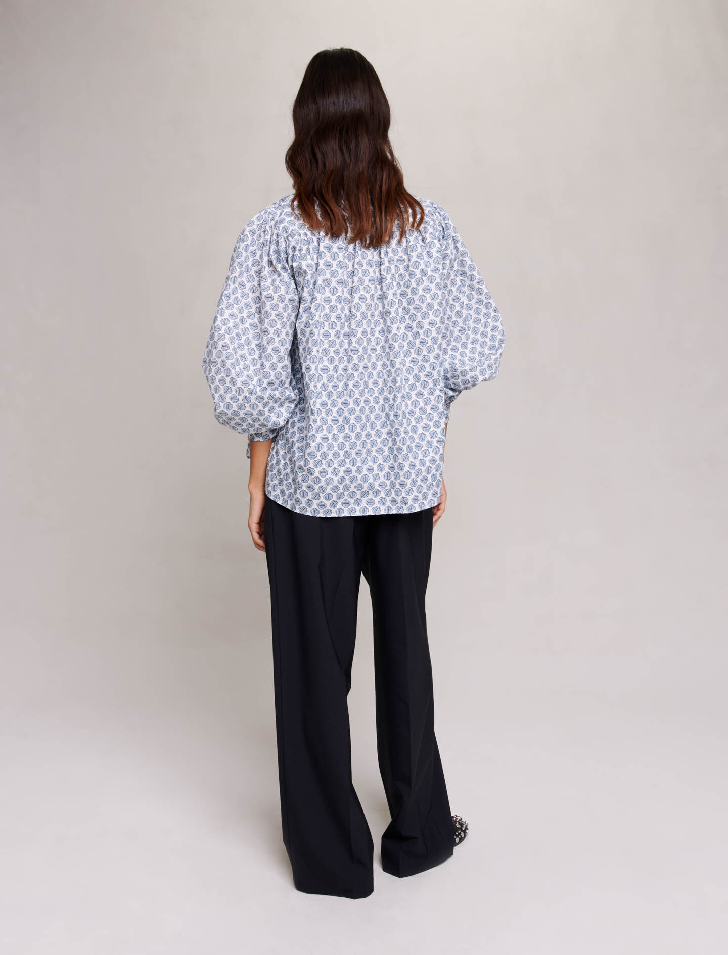 Shirt met monogramprint Monogram Clover ecru/blauw