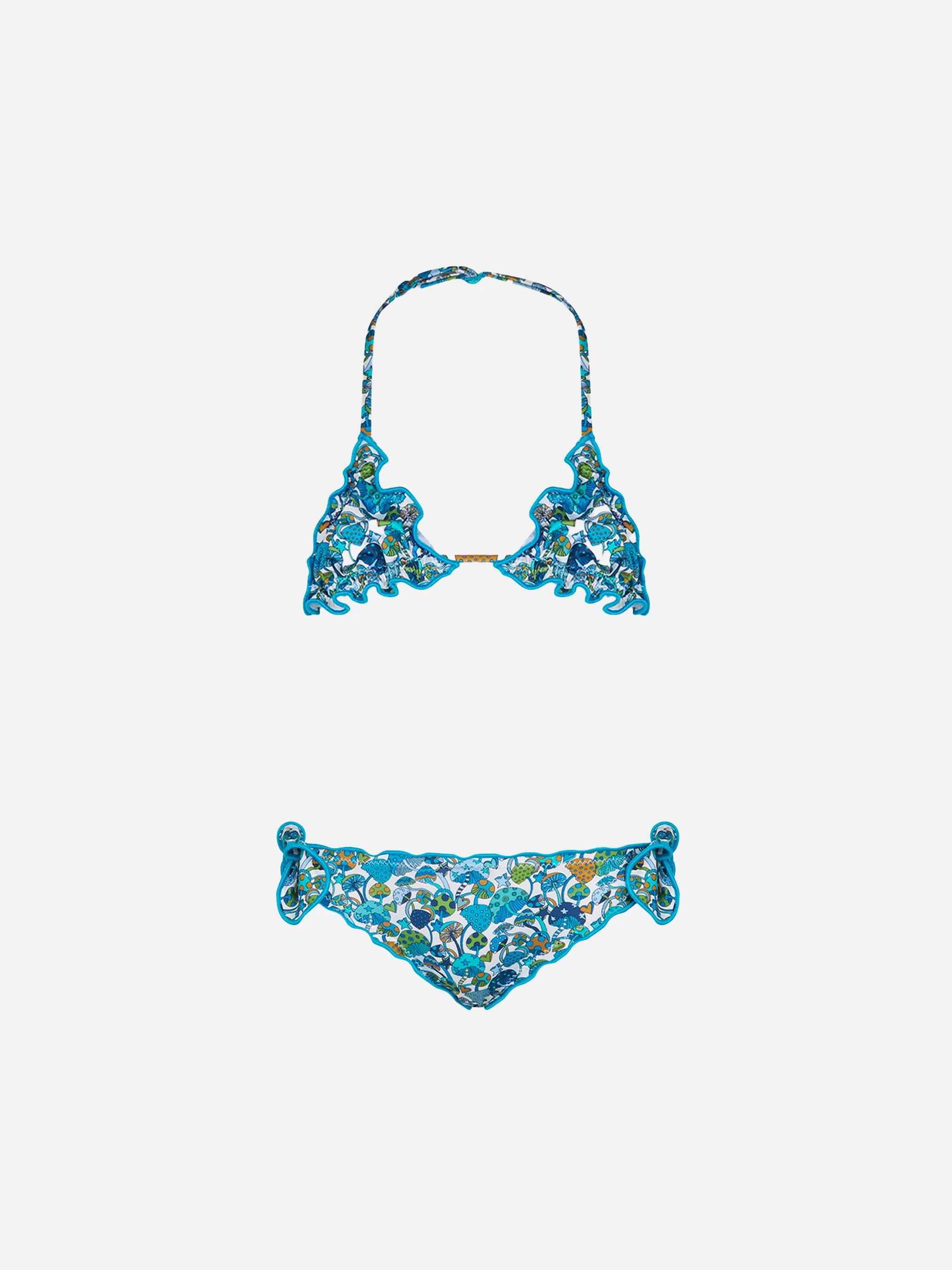 Triangelbikini voor meisjes met paddenstoelenprint | LI SPECIALE EDITIE