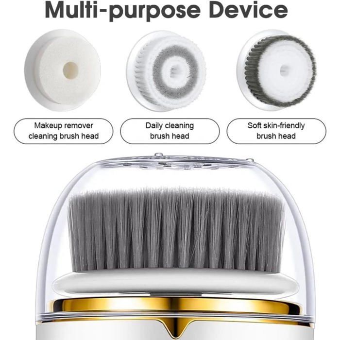 Brosse pour le visage, nettoyage en profondeur des pores, brosse de nettoyage électrique avec 3 embouts