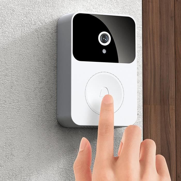 Wireless Smart Video Doorbell with Remote Control, HD Night Vision, and Rechargeable Wi-Fi, White A418