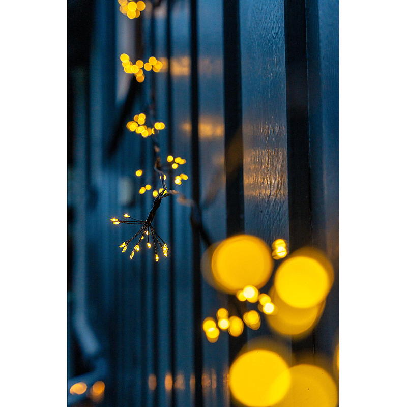 Cadena de luces LED para el hogar con 150 células solares para fuegos artificiales