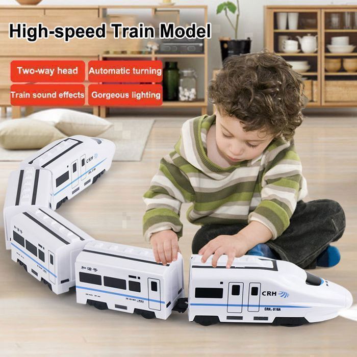High-Speed Electric Train - 2 Locomotives - 3 Wagons - Educational Toy - Tiducel®