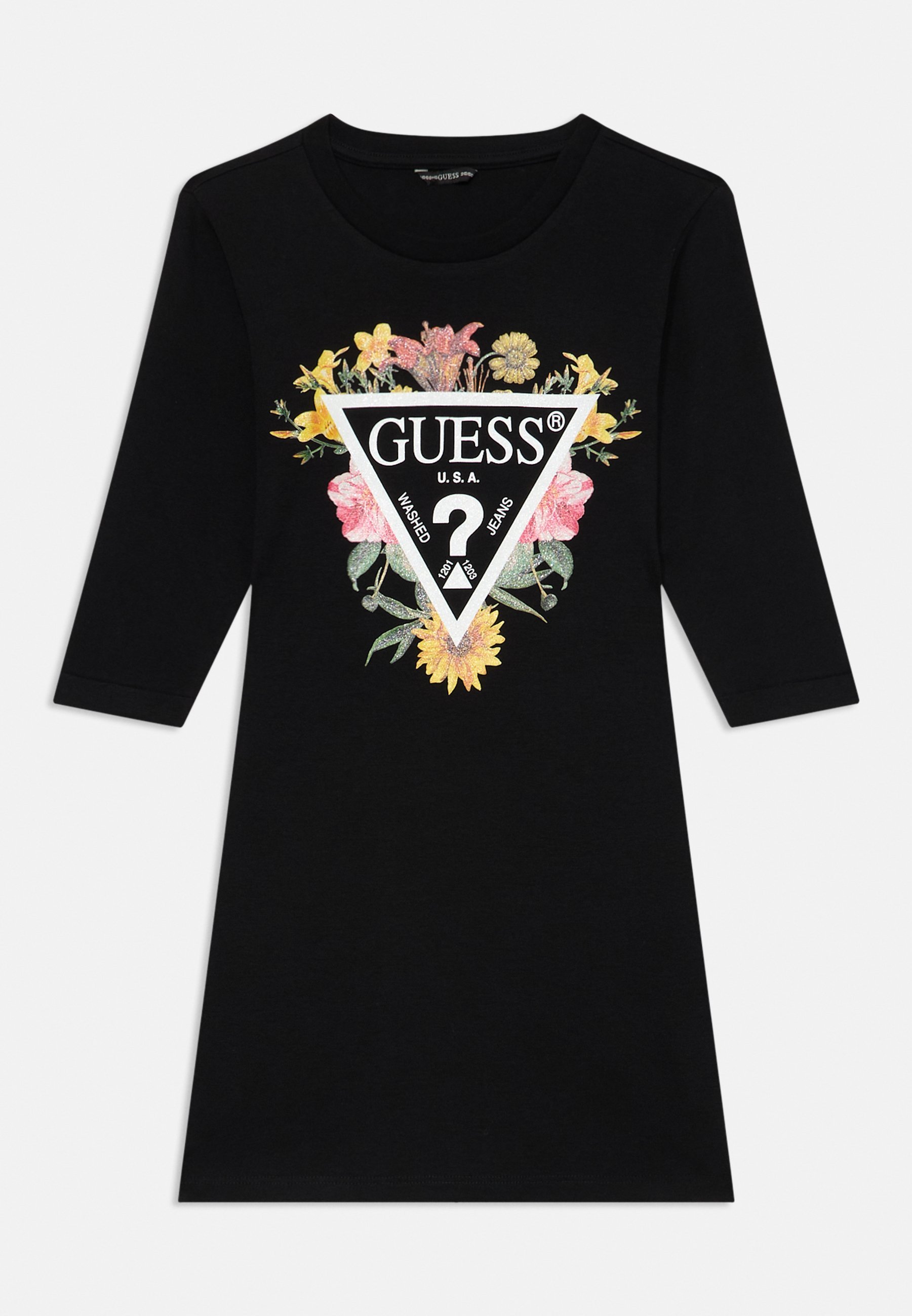 Guess JUNIOR CORE DRESS - Džersijas kleita - melna