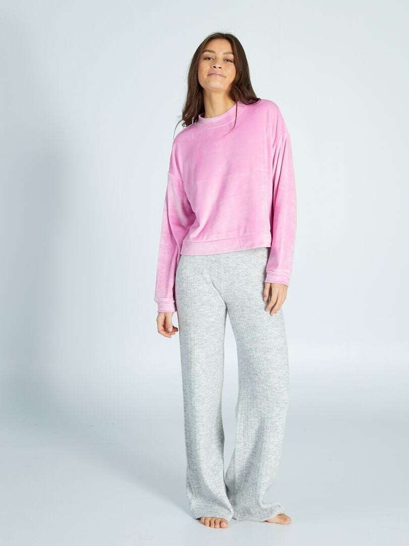 Sudadera de forro polar para estar en casa - rosa