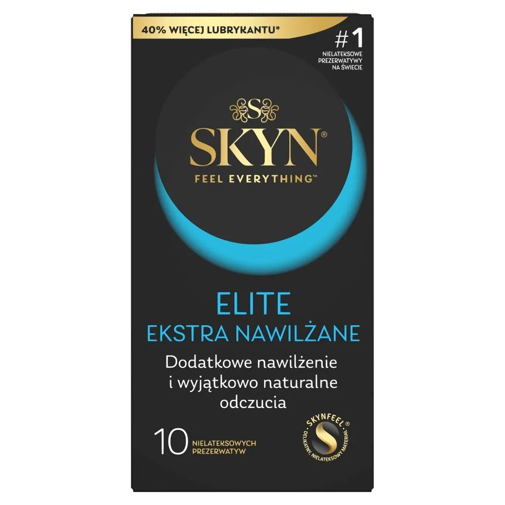 Skyn Elite Ekstra Nawilżane Prezerwatywy, 10 Sztuk