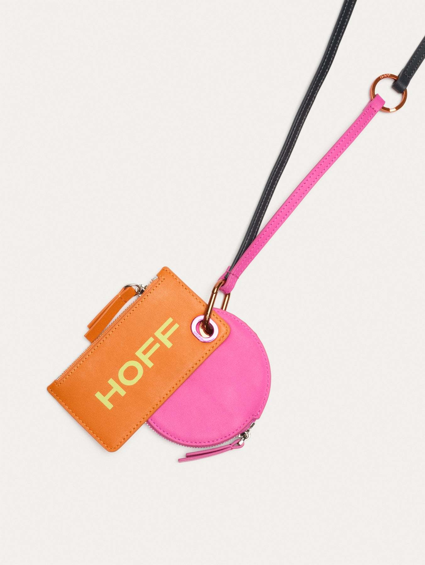 CARTERA MODULAR CON CORREA ROSA