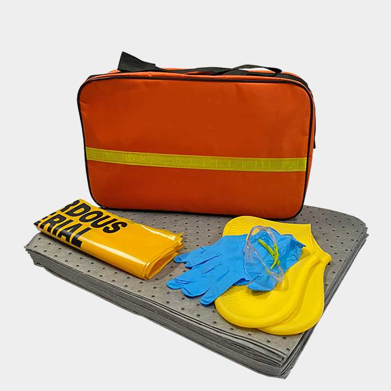 kit de absorción, kit de protección contra derrames químicos, kit de emergencia para el control de derrames de petróleo.