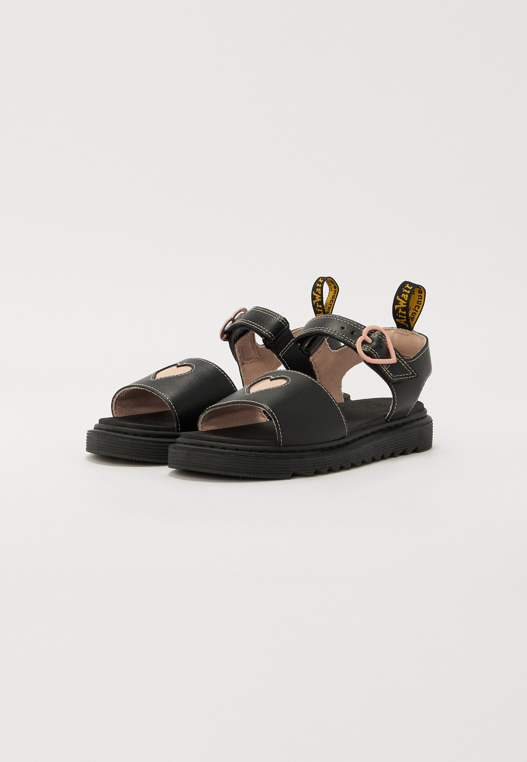 Dr. Martens MARLOWE HEARTS UNISEXE - Sandales - noir/rose poudré/paillettes
