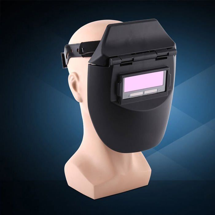 Professional Auto-Darkening Welding Mask, Solar-Powered Head-Mounted Welding Helmet, Black, Welding Mask and Goggles