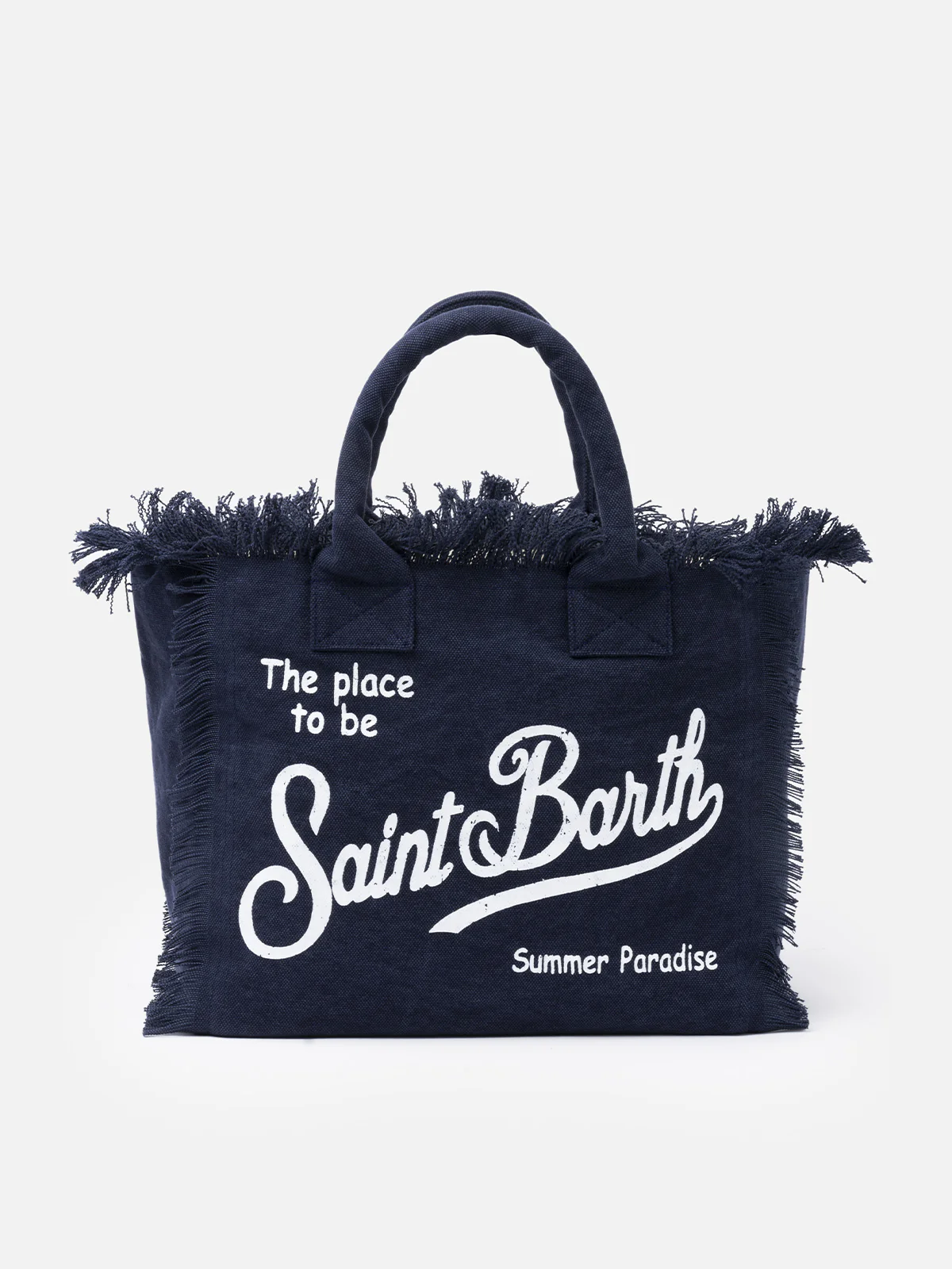 Navy Vanity Tote Bag- Durable Cotton for Beach, Travel, & Everyday Use | MC2 Saint Barth