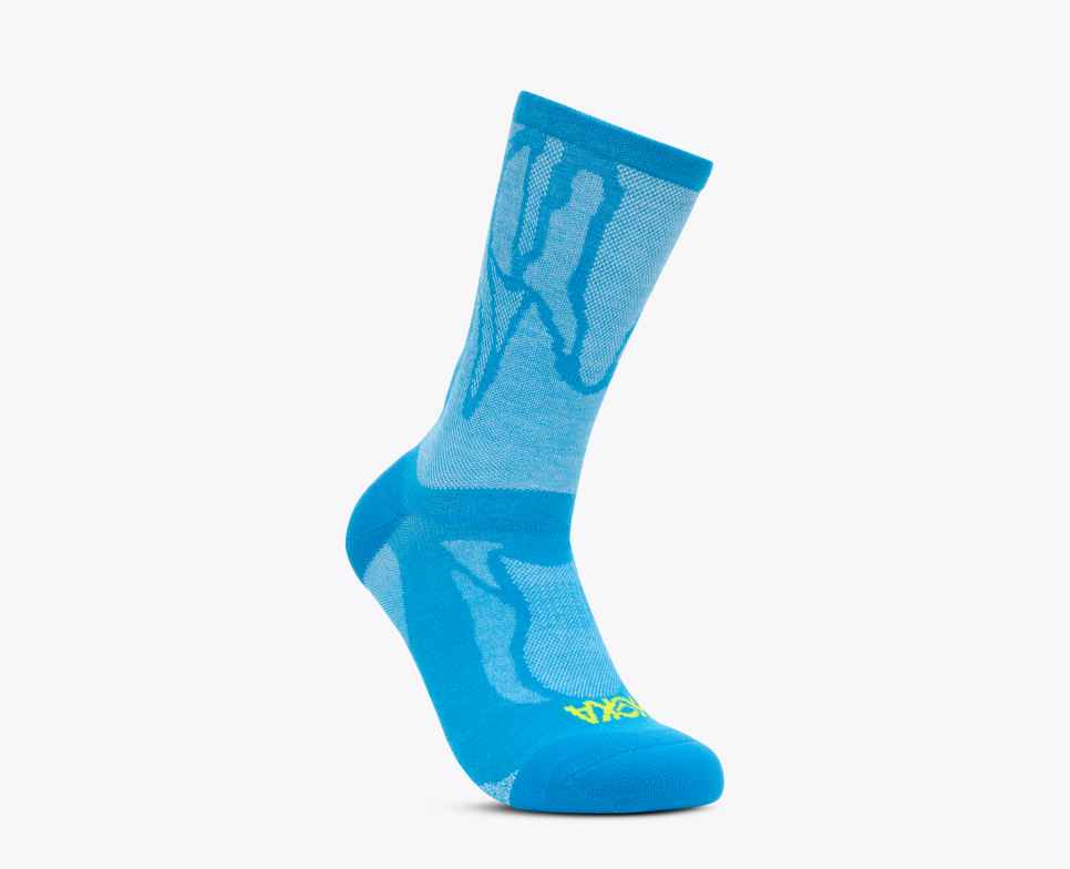 HOKA Clifton Crew Run Sokken Hemelsblauw