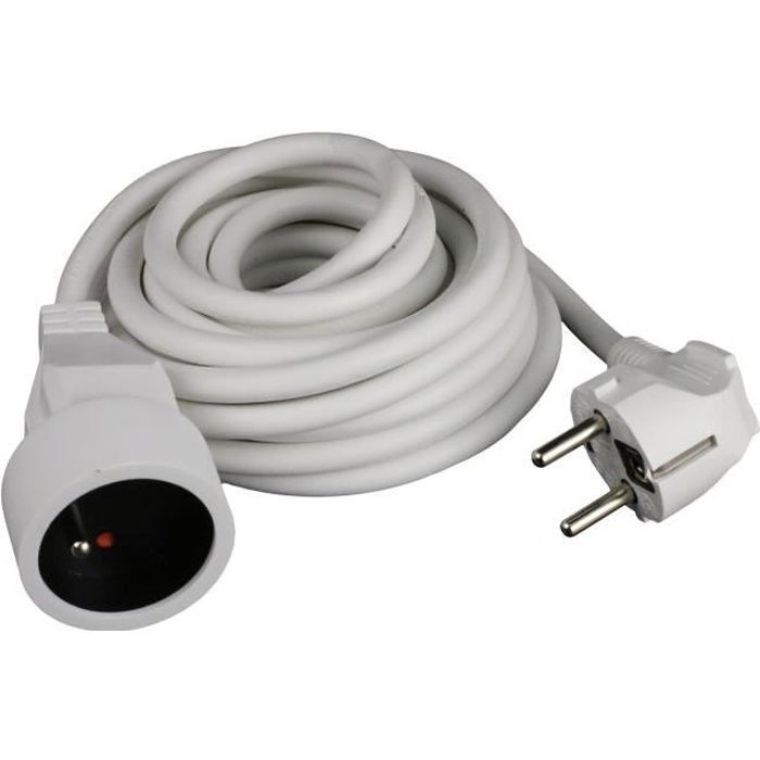 Cable de extensión ZENITECH de 1,9 m y 3x1 mm² - Blanco