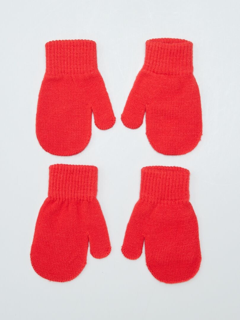 Conjunto de 2 pares de luvas - VERMELHAS